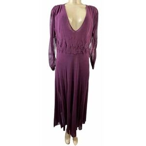 JEAN PAUL GAULTIER PURPLE SOLIEL MESH MAXI DRESS SIZE SMALL RESORT 2009 SEXY HOT